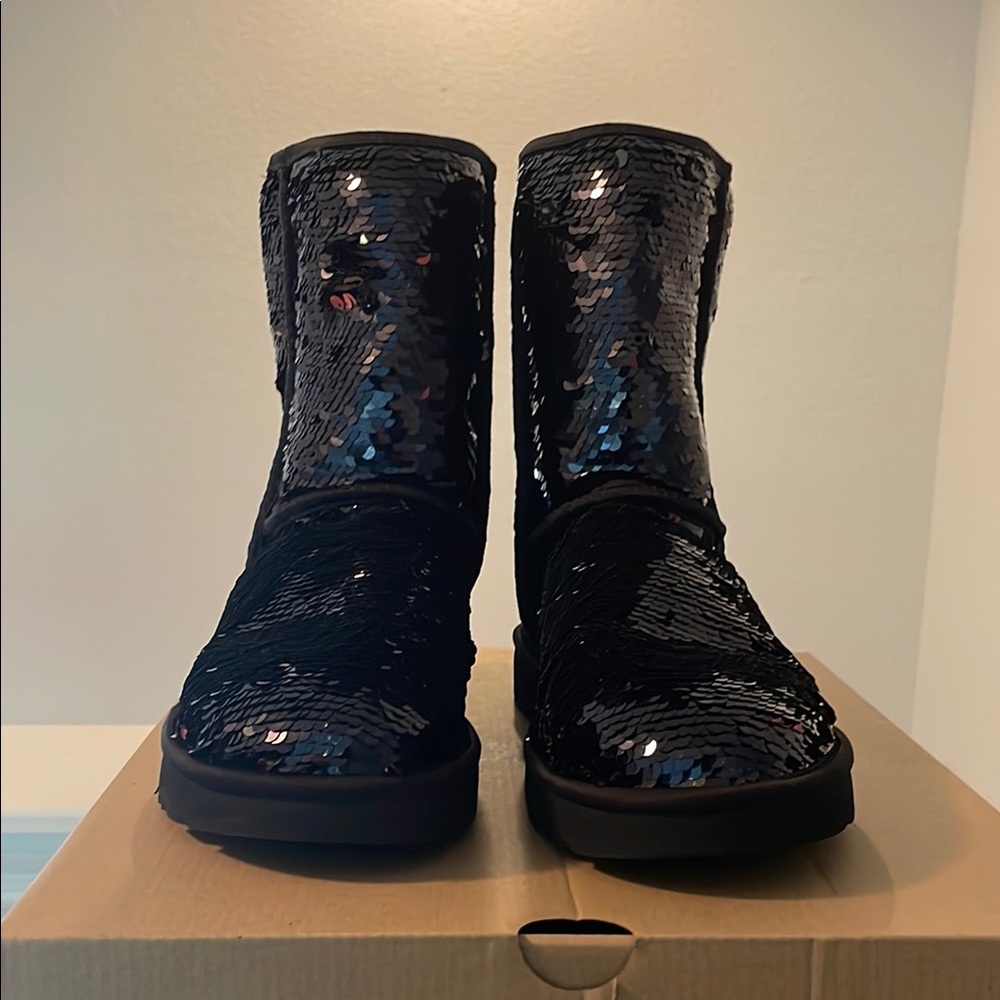 UGG Black Winter Boots Durable Sole